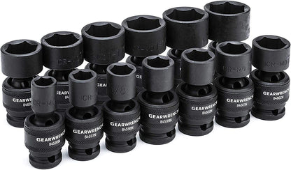 GEARWRENCH 13 Pc. 1/2" Drive 6 Pt. Standard Universal Impact Socket Set, SAE - 84938N
