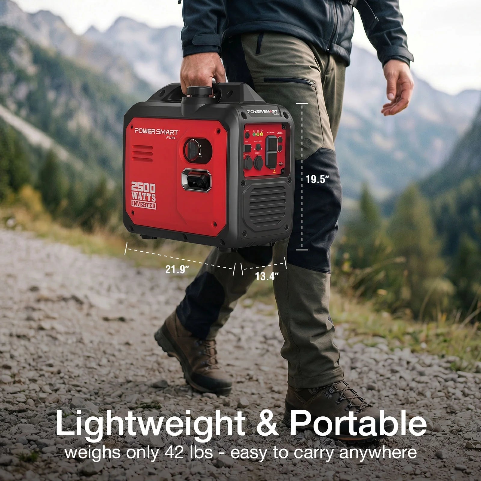 2500W Portable Inverter Gas Generator Super Quiet Low Oil Shutdown Low Noise for Camping