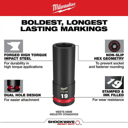 SHOCKWAVE Impact Duty 1/2 In. Drive Metric Deep Well Impact Socket Set (3-Piece)