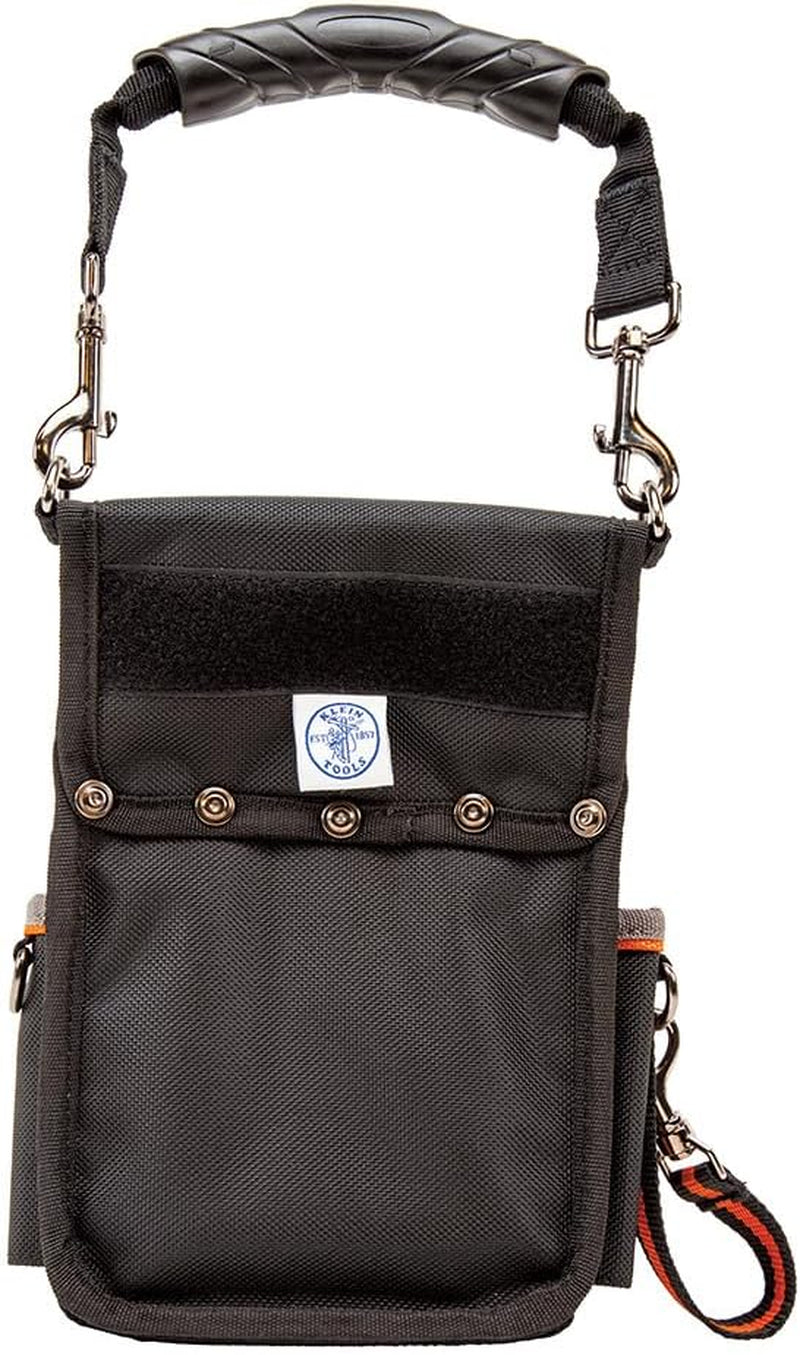 Klein Tools 5242 Tool Pouch, Tradesman Pro Tool Pouch with Electrical Tape Thong, Reinforced Bottom, 9 Pockets