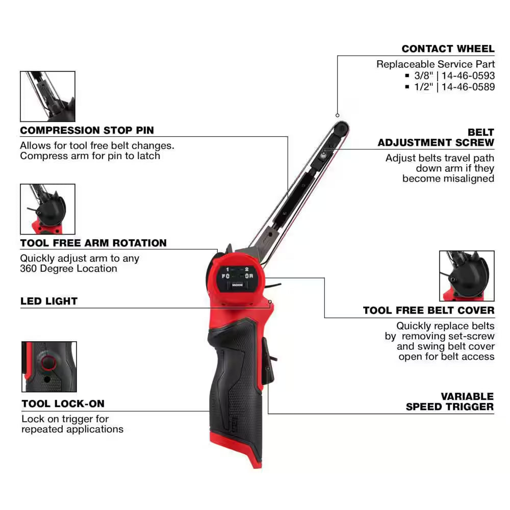 M12 FUEL 12V Lithium-Ion Brushless Cordless 1/2 In. X 18 In. Bandfile (Tool-Only)