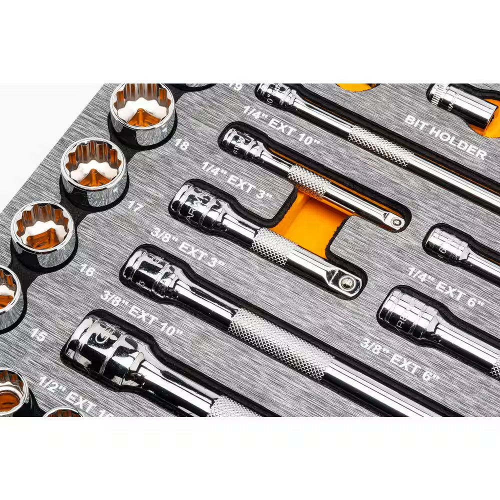 120XP 1/4 In., 3/8 In., 1/2 In. Drive Standard and Deep Sae/Metric Mechanics Tool Set in EVA Tray (94-Piece)
