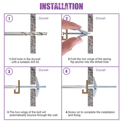 30Pcs 1/8 Inch Toggle Bolt and Wing Nut Kit for Hanging Heavy Items on Drywall