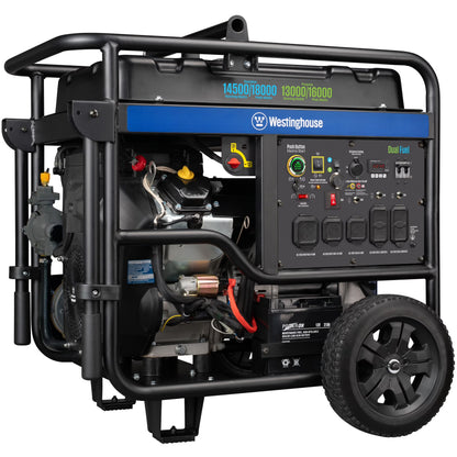 18000 Peak Watt Dual Fuel Home Backup Portable Generator, Remote Electric Start, Transfer Switch Ready, Gas & Propane Powered, CO Sensor