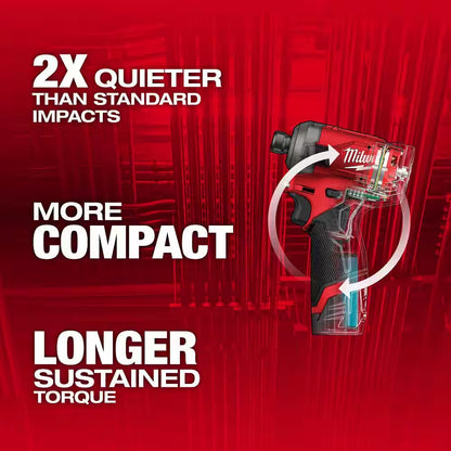 M12 FUEL SURGE 12V Lithium-Ion Brushless Cordless 1/4 In. Hex Impact Driver Compact Kit W/Two 2.0Ah Batteries, Bag