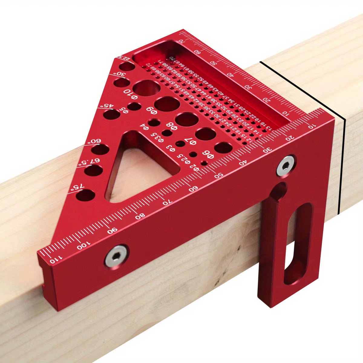Woodworking Square Protractor, Woodworking Square with Dowel Pins,Aluminum Alloy Miter Triangular Ruler,Angler Scriber