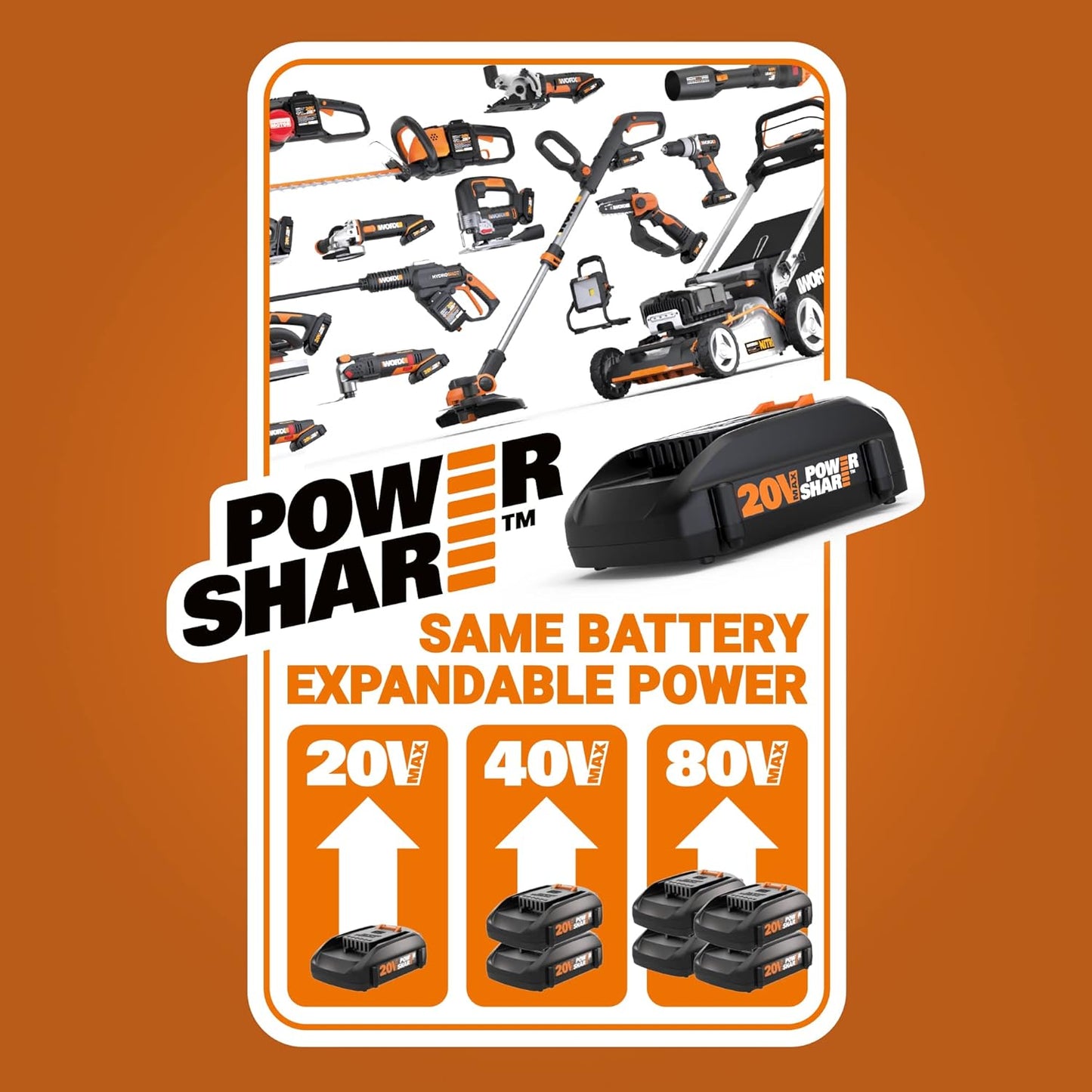 WORX Cordless Drill Driver, 20V 1/2-Inch, WX108L | 20+1 Clutch, 2-Speed Gearbox, All-Metal Gears and LED Light, 2.0Ah Battery and Charger Included, Powershare