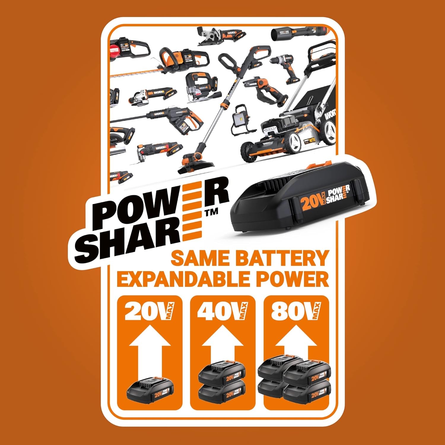 WORX Cordless Drill Driver, 20V 1/2-Inch, WX108L | 20+1 Clutch, 2-Speed Gearbox, All-Metal Gears and LED Light, 2.0Ah Battery and Charger Included, Powershare