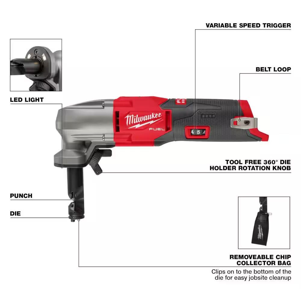 M12 FUEL 12-Volt Lithium-Ion Brushless Cordless 16-Gauge Variable Speed Nibbler with 4.0 Ah Battery Charger