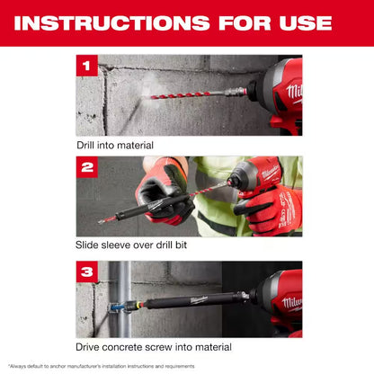 Carbide Hammer Drill Concrete Screw Installation Kit (7-Piece)