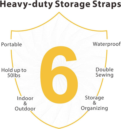 2 Pack 28" Extension Cord Storage Straps with Carrying Handle | Heavy-Duty Hook and Loop Straps Fit Extension Cord, Garden Water Hoses and Garage Tool