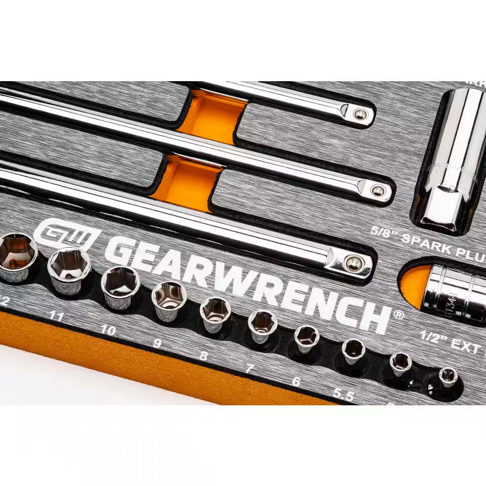 120XP 1/4 In., 3/8 In., 1/2 In. Drive Standard and Deep Sae/Metric Mechanics Tool Set in EVA Tray (94-Piece)