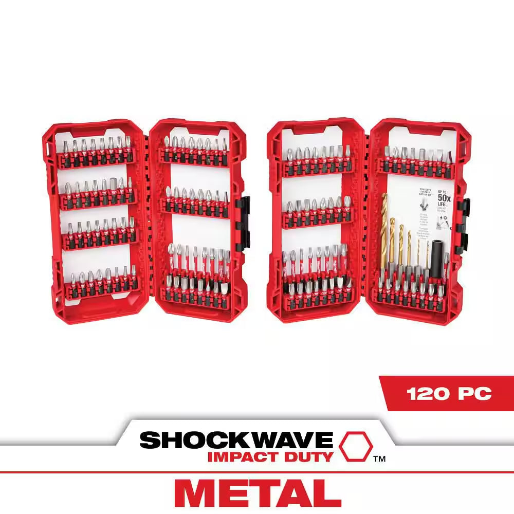 SHOCKWAVE Impact Duty Alloy Steel Screw Driver Bit Set (120-Piece)
