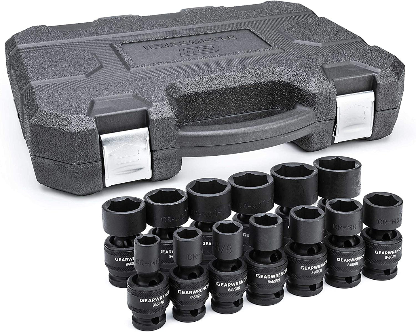GEARWRENCH 13 Pc. 1/2" Drive 6 Pt. Standard Universal Impact Socket Set, SAE - 84938N