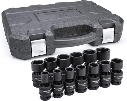GEARWRENCH 13 Pc. 1/2" Drive 6 Pt. Standard Universal Impact Socket Set, SAE - 84938N