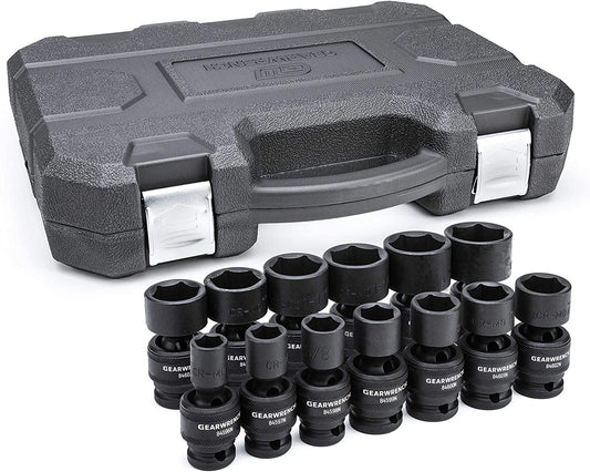 GEARWRENCH 13 Pc. 1/2" Drive 6 Pt. Standard Universal Impact Socket Set, SAE - 84938N