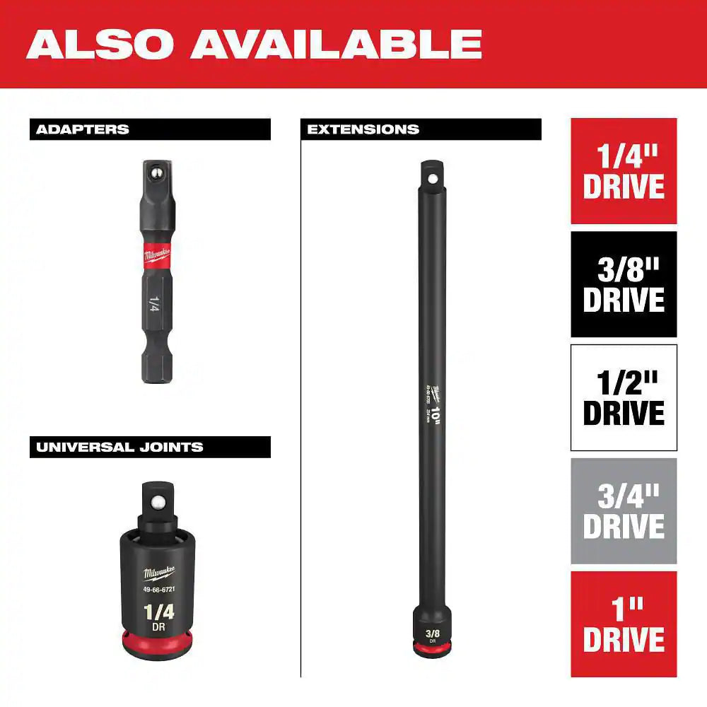 SHOCKWAVE Impact Duty 1/2 In. Drive Metric Deep Well Impact Socket Set (3-Piece)