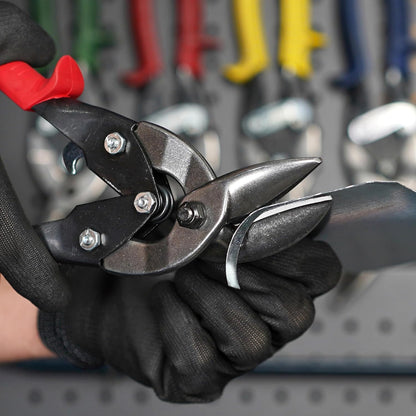 MIDWEST Aviation Snip Set - Left and Right Cut Offset Tin Cutting Shears with Forged Blade & KUSH'N-POWER Comfort Grips - MWT-6510C