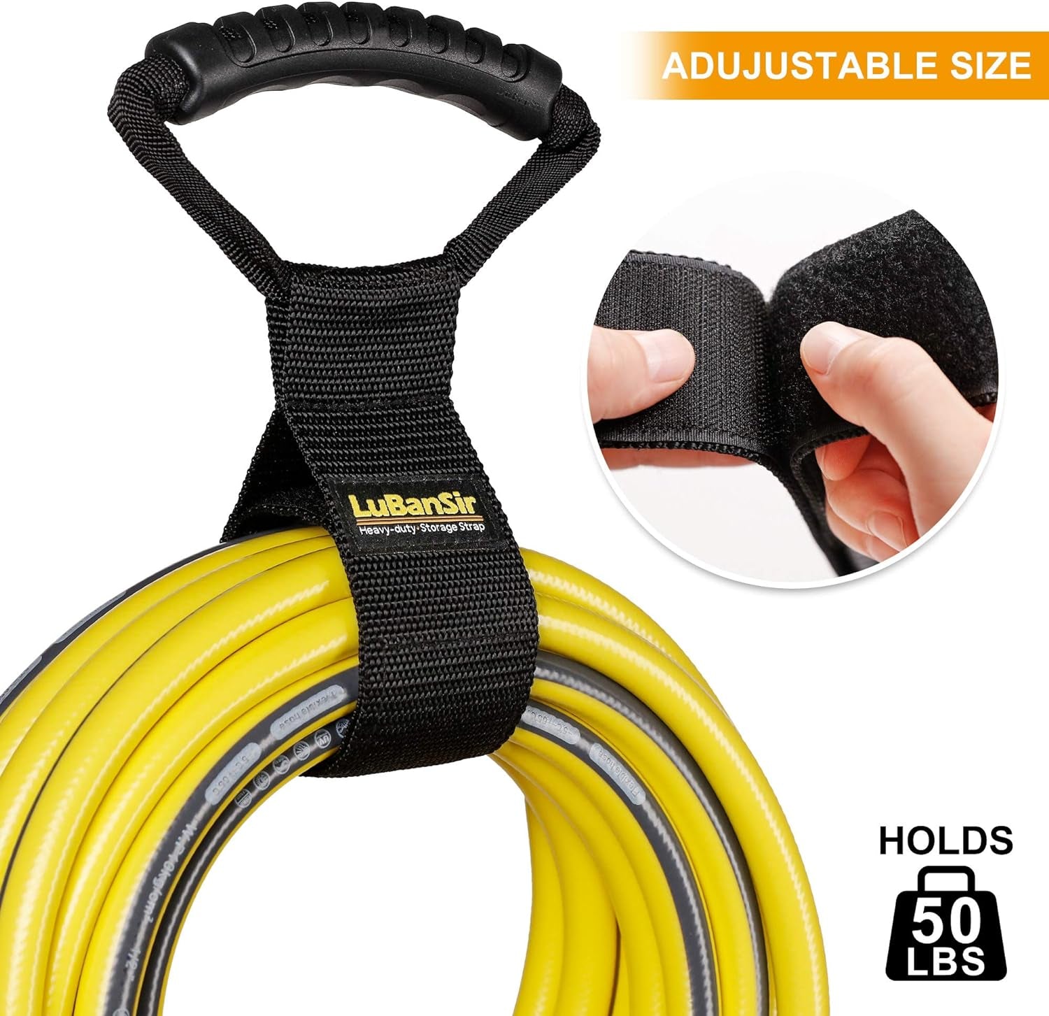 2 Pack 28" Extension Cord Storage Straps with Carrying Handle | Heavy-Duty Hook and Loop Straps Fit Extension Cord, Garden Water Hoses and Garage Tool