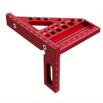 Woodworking Square Protractor, Woodworking Square with Dowel Pins,Aluminum Alloy Miter Triangular Ruler,Angler Scriber