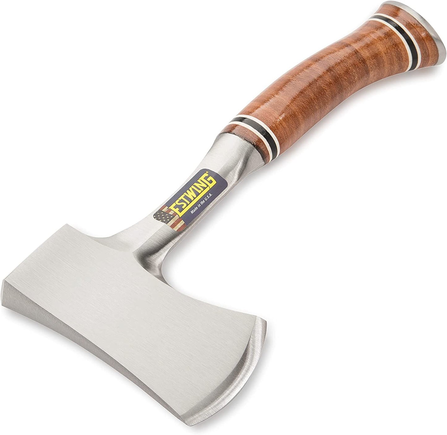 Sportsman'S Axe - 12" USA Made Camping Hatchet with Forged Steel Construction & Genuine Leather Grip - E14A | Made in USA, Compact & Versatile, Genuine Leather Grip, Forged in One Piece, Heavy Duty Sheath