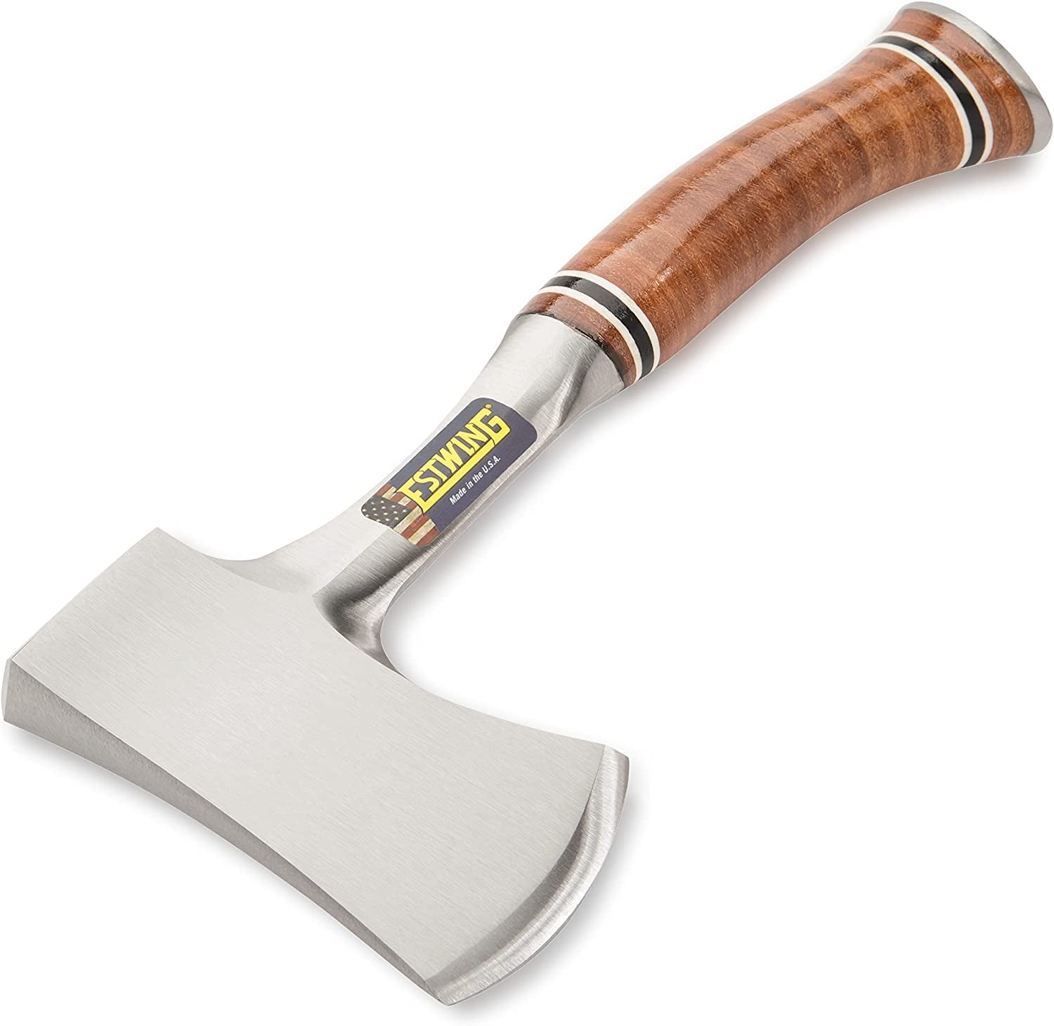 Sportsman'S Axe - 12" USA Made Camping Hatchet with Forged Steel Construction & Genuine Leather Grip - E14A | Made in USA, Compact & Versatile, Genuine Leather Grip, Forged in One Piece, Heavy Duty Sheath