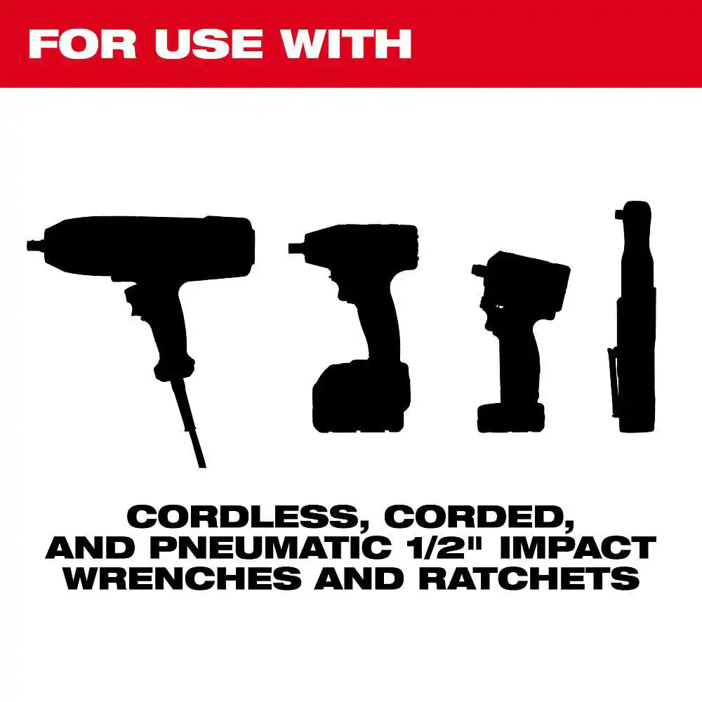 SHOCKWAVE Impact Duty 1/2 In. Drive Metric Deep Well Impact Socket Set (3-Piece)