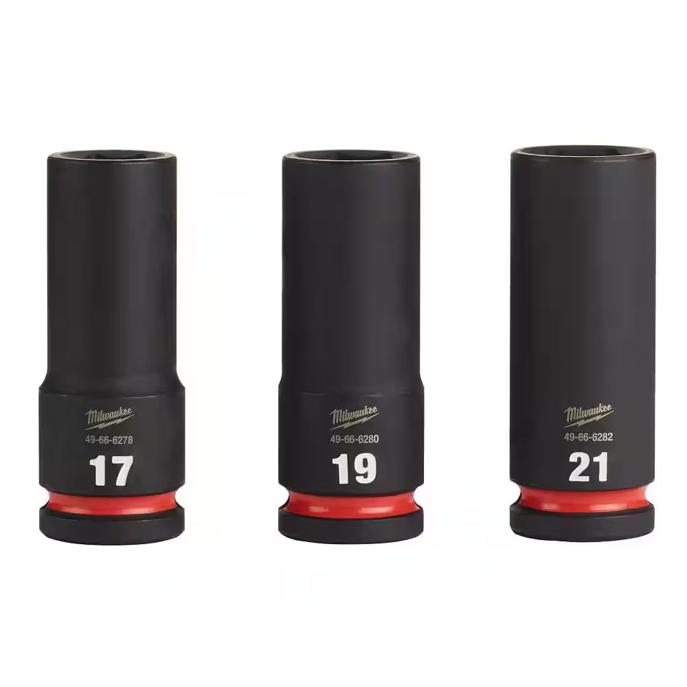 SHOCKWAVE Impact Duty 1/2 In. Drive Metric Deep Well Impact Socket Set (3-Piece)