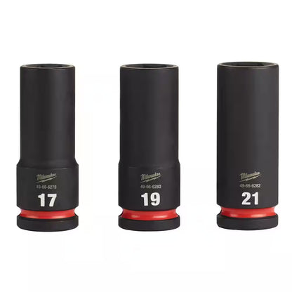SHOCKWAVE Impact Duty 1/2 In. Drive Metric Deep Well Impact Socket Set (3-Piece)