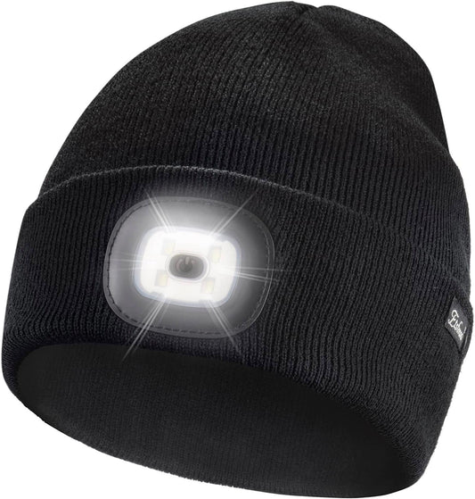 Unisex Beanie with the Light, Gifts for Men Dad Father Winter Caps | Hands Free Lighted Hat,Soft Warm and Comfortable , Ideal for Walking the Dog and Working Outdoors at Night