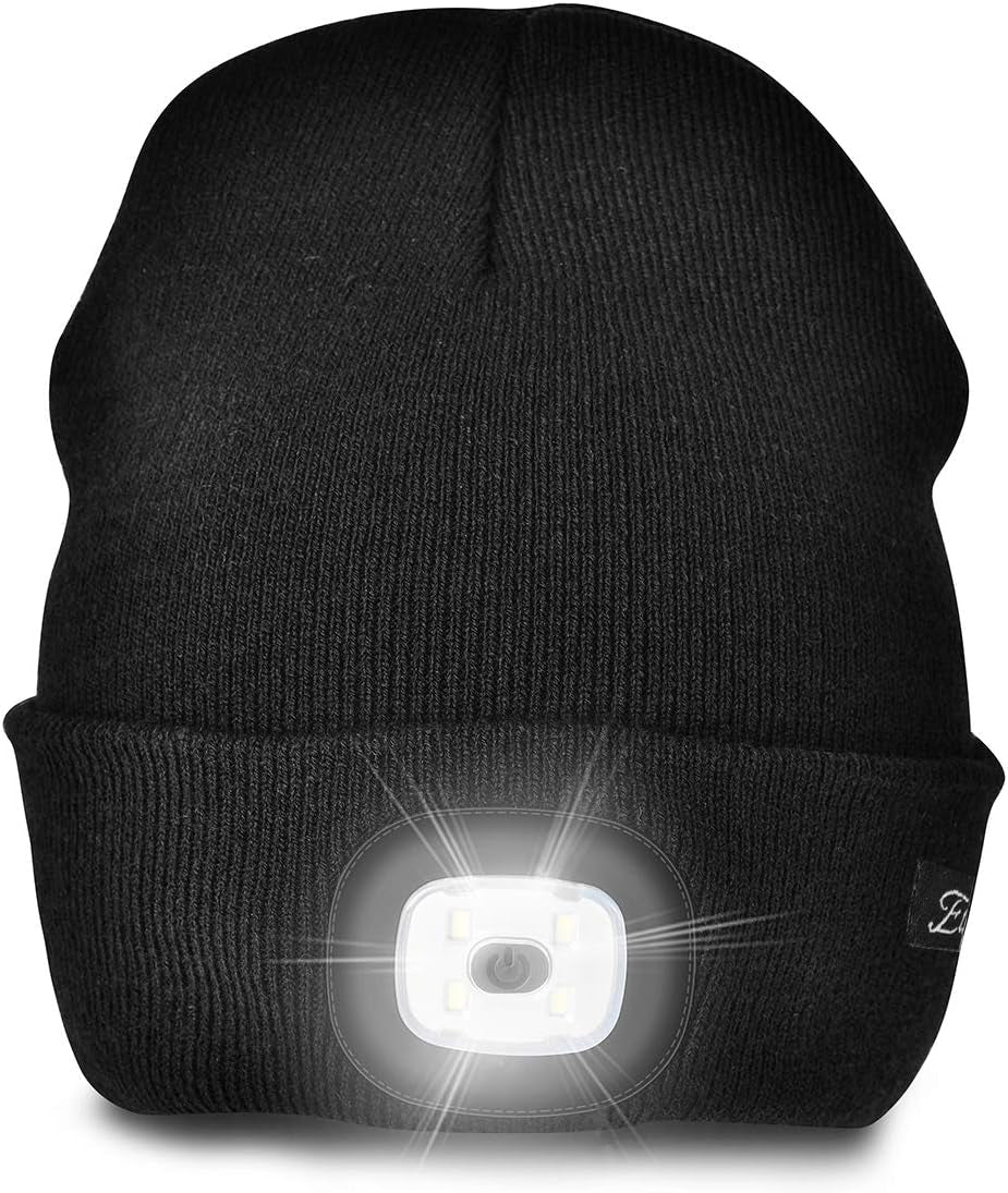 Unisex Beanie with the Light, Gifts for Men Dad Father Winter Caps | Hands Free Lighted Hat,Soft Warm and Comfortable , Ideal for Walking the Dog and Working Outdoors at Night