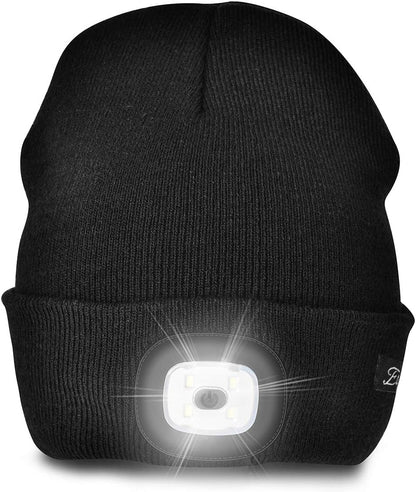 Unisex Beanie with the Light, Gifts for Men Dad Father Winter Caps | Hands Free Lighted Hat,Soft Warm and Comfortable , Ideal for Walking the Dog and Working Outdoors at Night