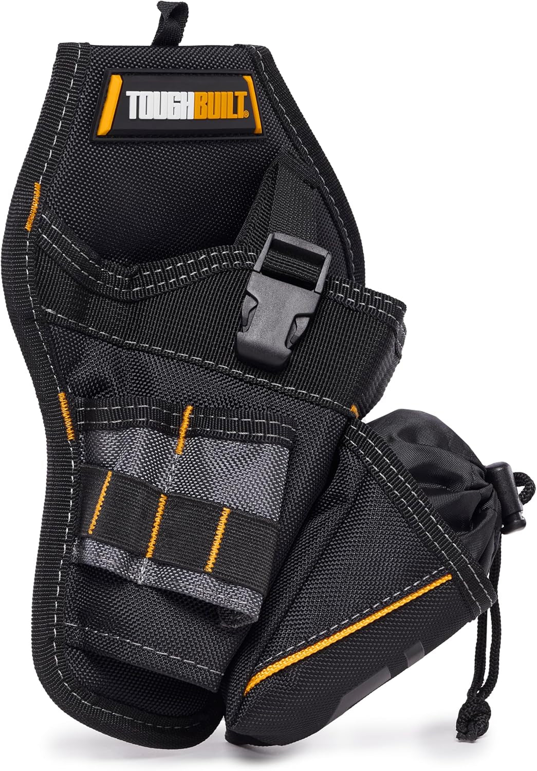 - Drill Holster, Adjustable Safety Strap & Bit Pockets, TB-220-B | Cliptech Hub Included, Adjustable Drill Strap, Bit Storage Pockets, 1680D Construction, Secure Access, Jobsite Ready