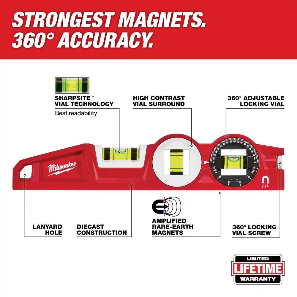 10 In. /24 In. /48 In. /78 In. REDSTICK Magnetic Box and Torpedo Level Set