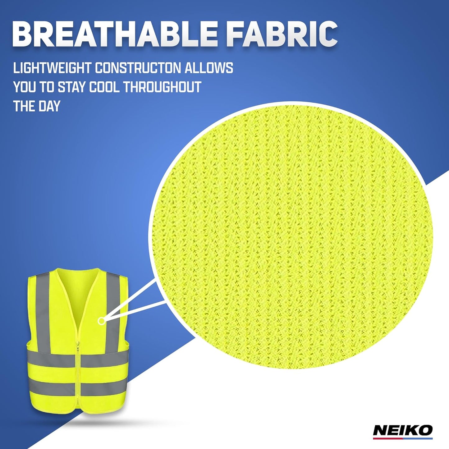 High Visibility Safety Vest, ANSI Class 2, No Pocket