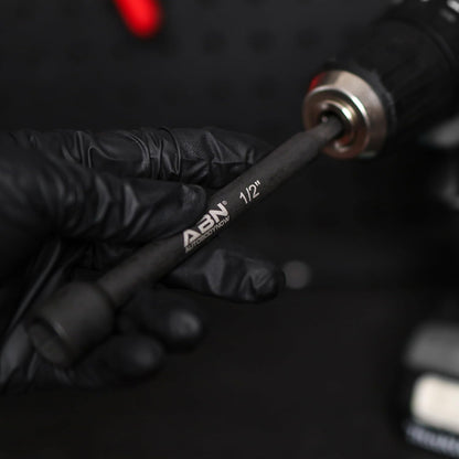 1/2 in Impact Nut Driver Tool - SAE 6 in Long Shank Nut Driver Bits Magnetic Tip Sockets, 1/4 in Hex Shank
