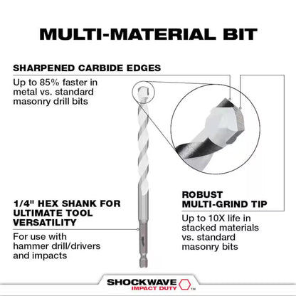 SHOCKWAVE Carbide Multi-Material Drill Percussion Bit Set (7-Piece)