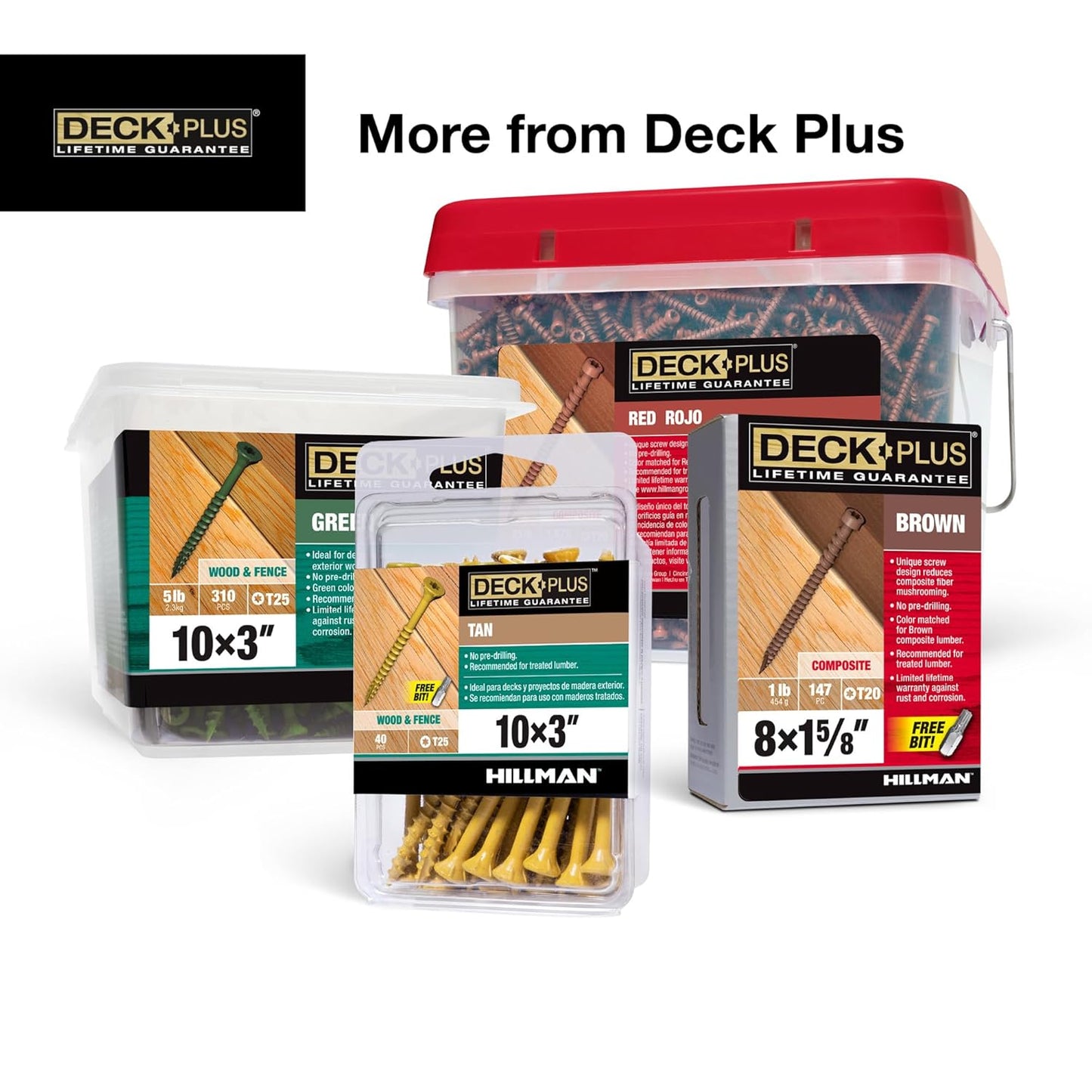 Deck Screws, #10 X 2-1/2In, 365 Pieces,5 Lb Box, Tan | Epoxy Coated Exterior Wood and Fence Screws,Star Drive with Included Coarse Thread T25 Bit Included , Outdoor Rust Resistant