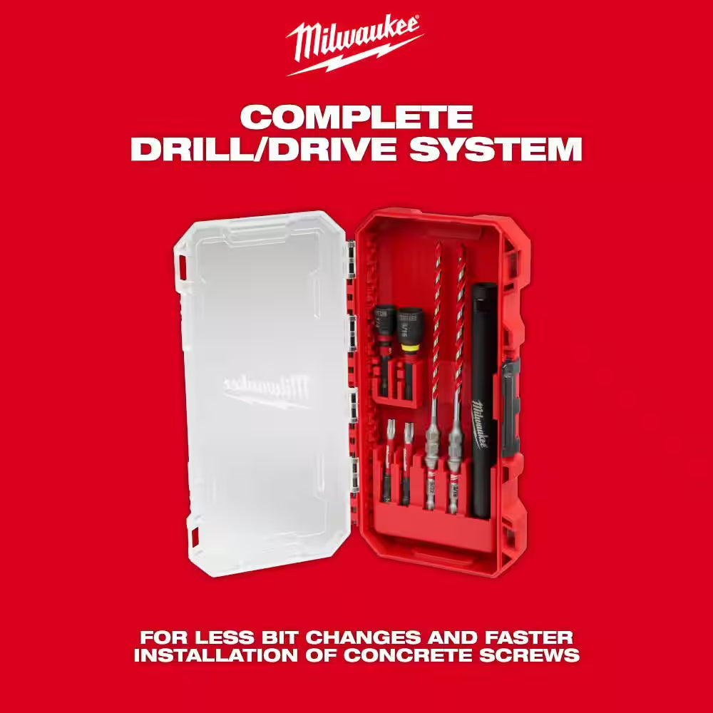 Carbide Hammer Drill Concrete Screw Installation Kit (7-Piece)