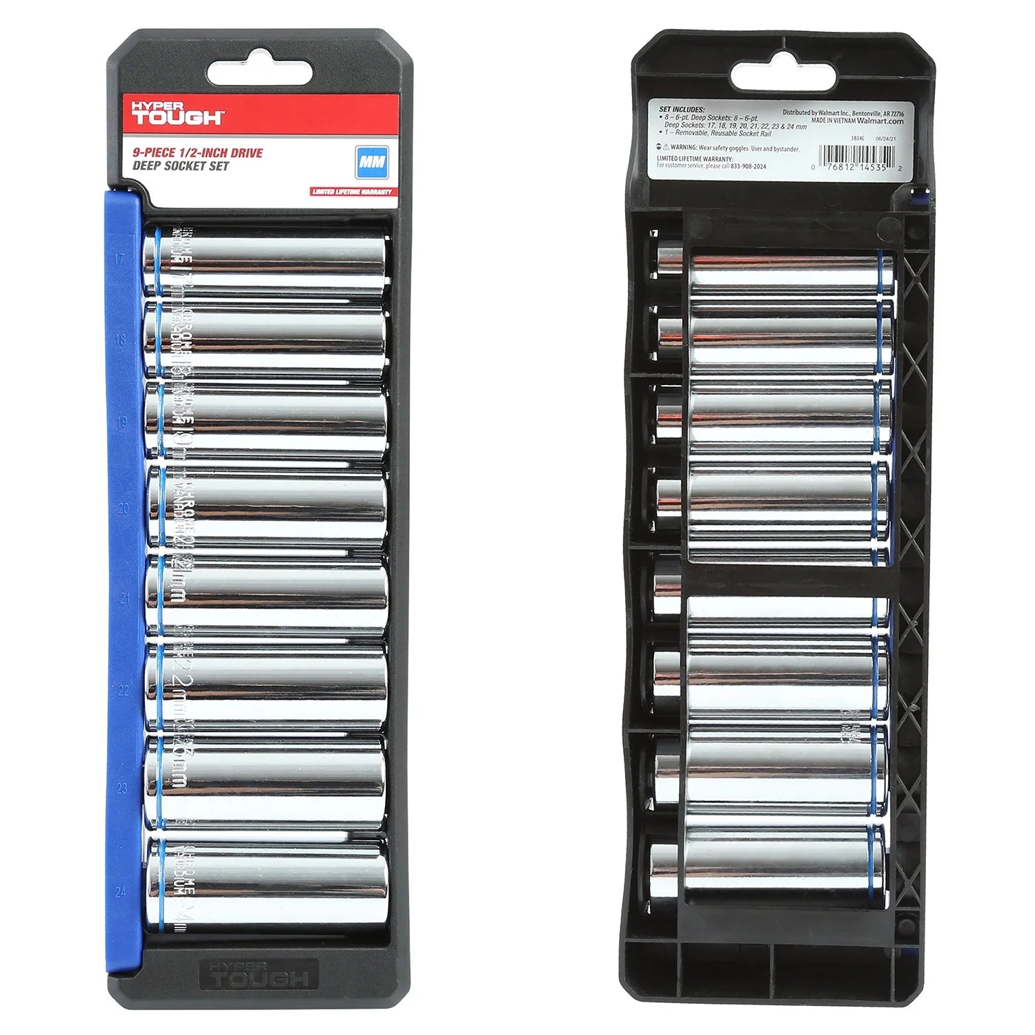 9-Piece,1/2-Inch Drive Deep Metric Socket Set, 5834