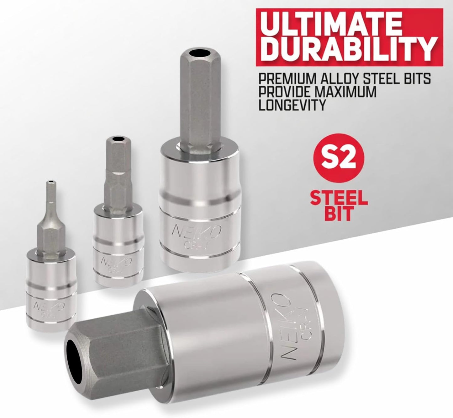 01144A Tamper-Proof Hex Bit Socket Set, 26 Pieces | SAE (5/64-9/16”) and Metric (2-14MM)