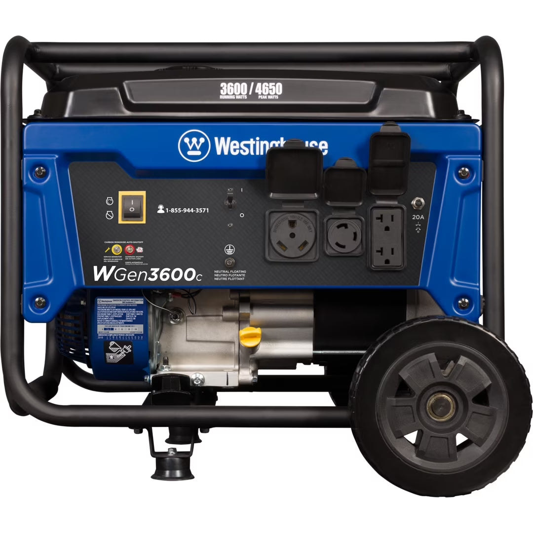 4650 Peak Watt RV Ready Outlet, Gas Powered Portable Generator with CO Sensor