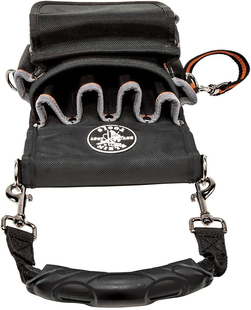 Klein Tools 5242 Tool Pouch, Tradesman Pro Tool Pouch with Electrical Tape Thong, Reinforced Bottom, 9 Pockets