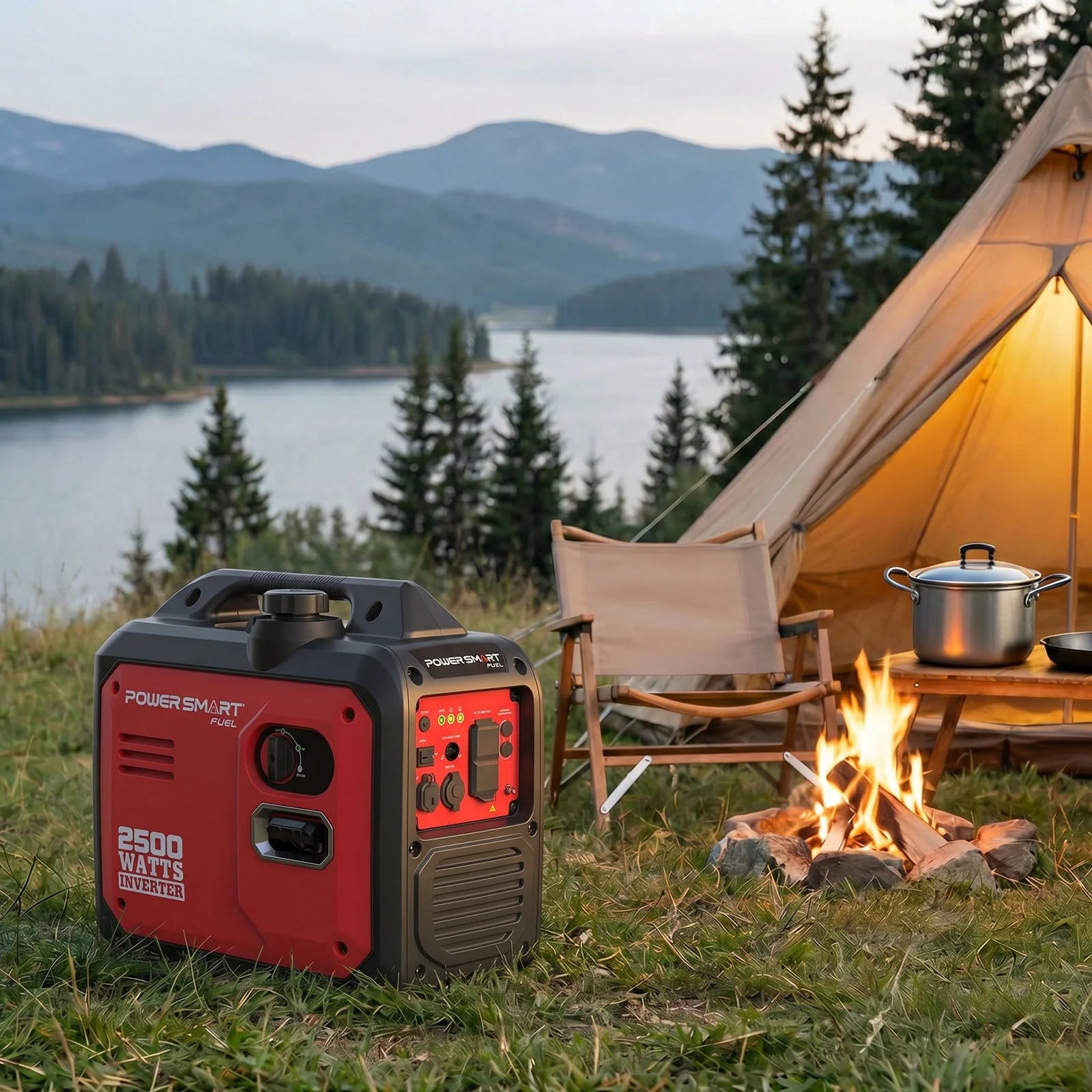 2500W Portable Inverter Gas Generator Super Quiet Low Oil Shutdown Low Noise for Camping