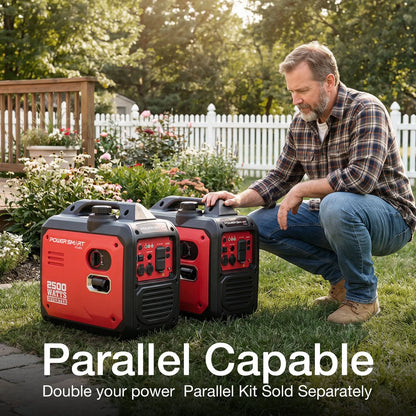2500W Portable Inverter Gas Generator Super Quiet Low Oil Shutdown Low Noise for Camping