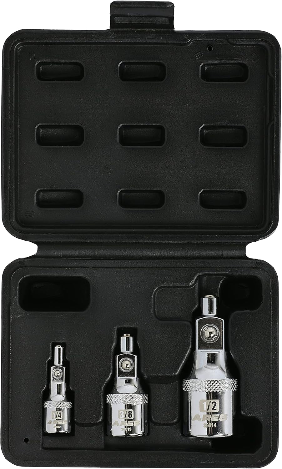 36007 3-Pc Magnetic Socket Extension Adapter Set - 1/4,3/8,1/2-In | Magnetic Tips for Use with Bolts