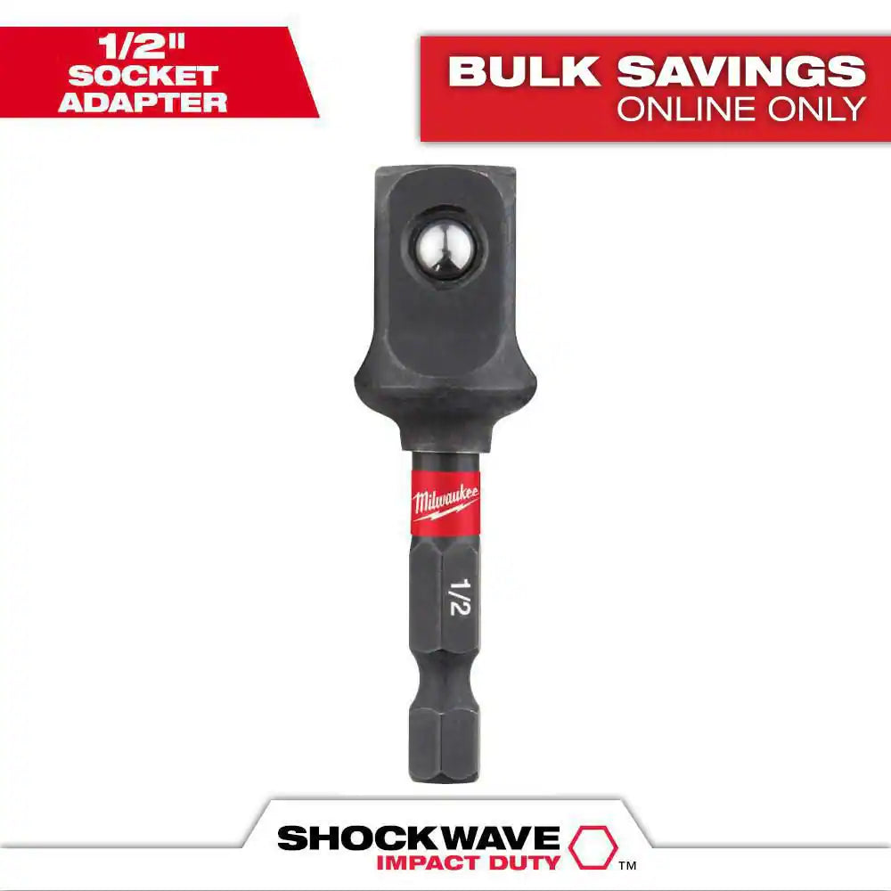 SHOCKWAVE Impact Duty 1/2 In. Alloy Alloy Steel Square Socket Adapter Bit