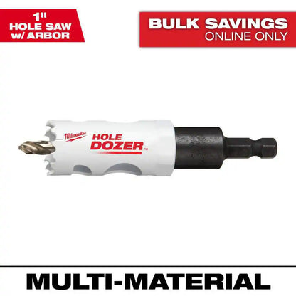 1 In. Hole Dozer Bi-Metal Hole Saw with 3/8 In. Arbor & Pilot Bit