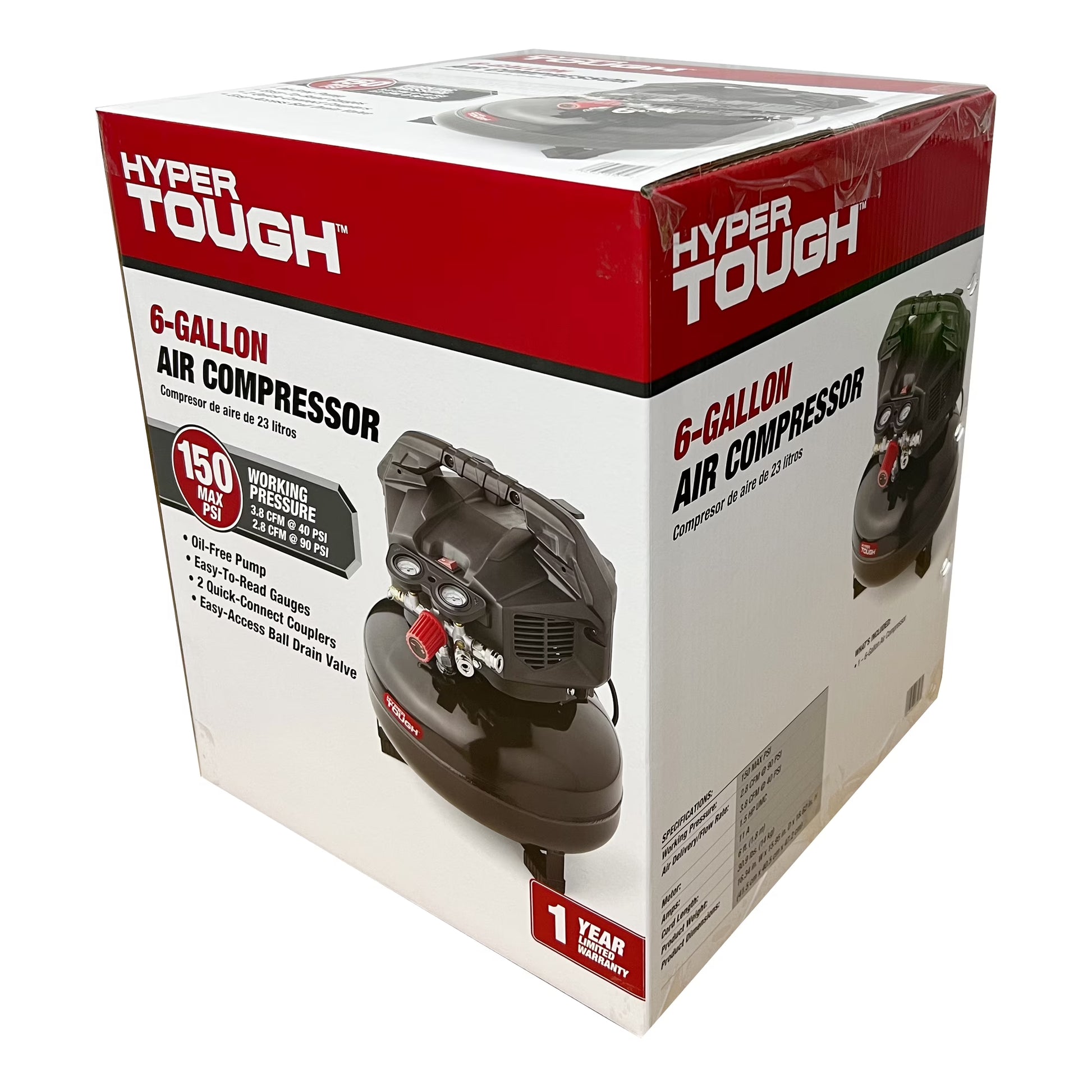Black 150 PSI Oil-Free Pancake Air Compressor 6 Gal