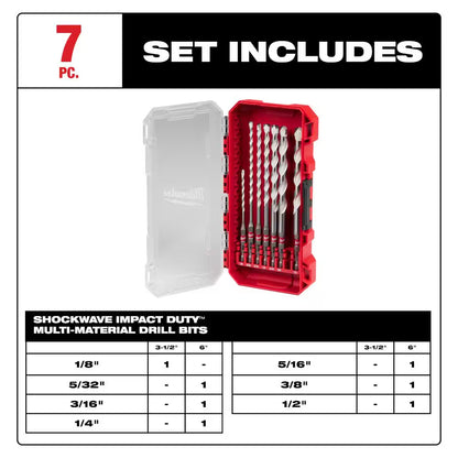 SHOCKWAVE Carbide Multi-Material Drill Percussion Bit Set (7-Piece)